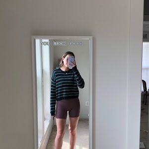 like new dark green & navy striped brandy Melville sweater